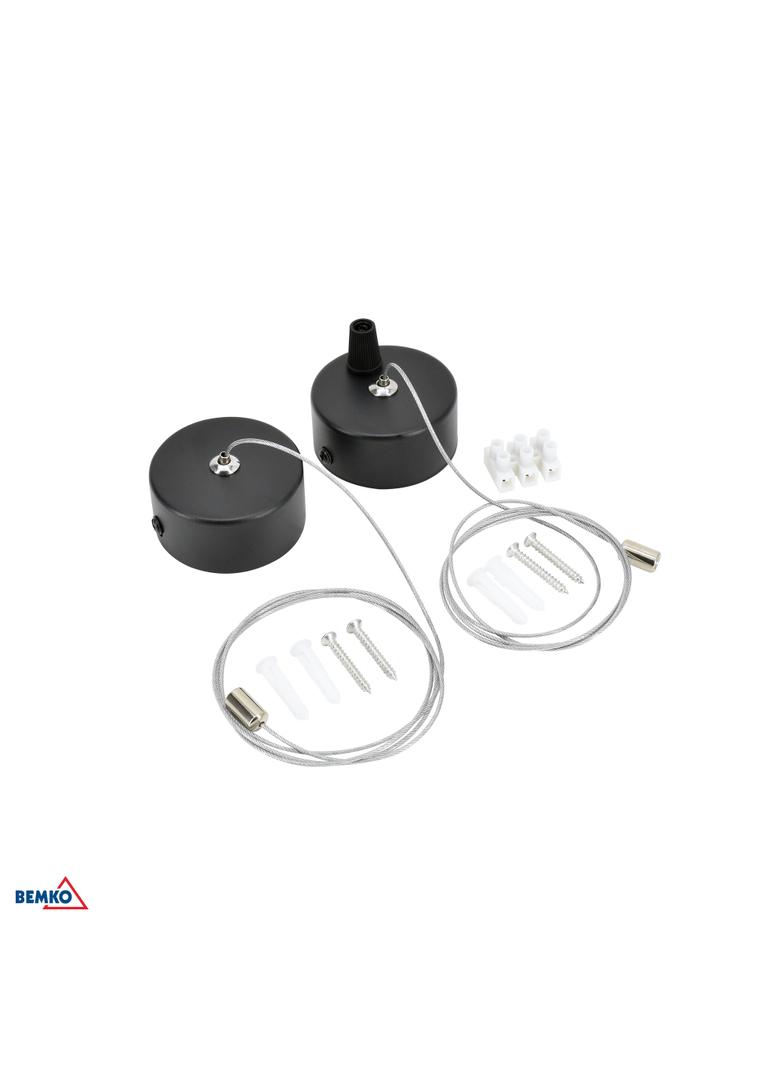 ROZETA SUFITOWA OKRĄGŁA CZARNA Z LINKĄ 100CM