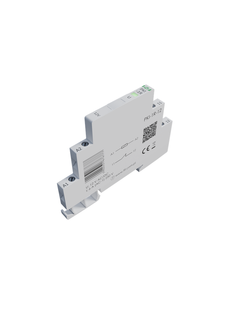 Przekaźnik interfejsowy styk rozwierny 12 V AC/DC 1/3S TH-35 PKI-1R-12V F&F