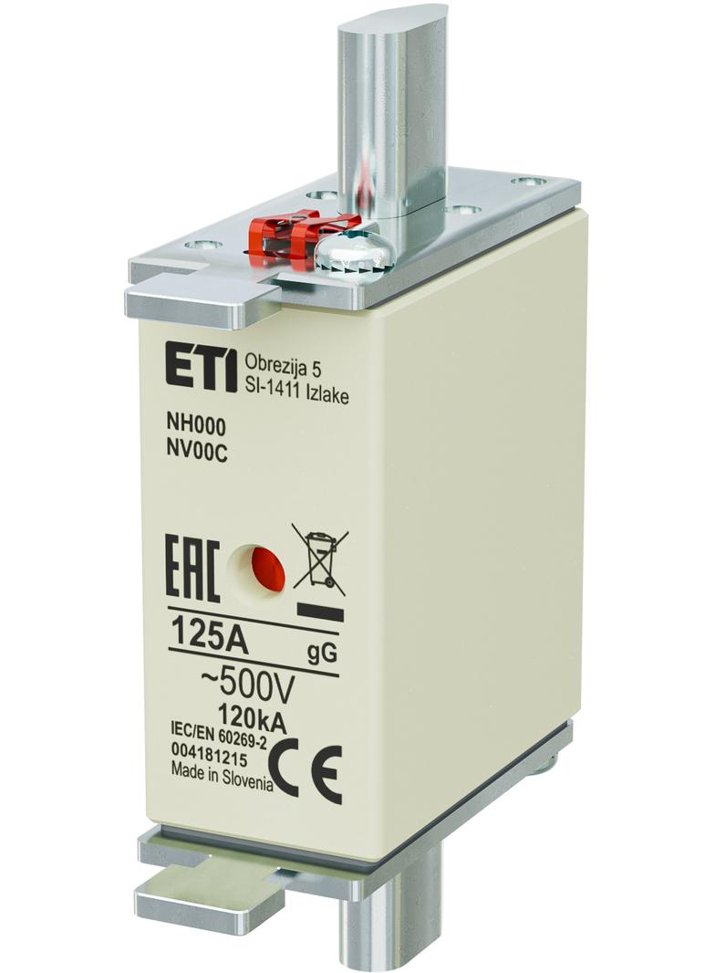 Wkładka topikowa NH zwłoczna KOMBI NH000 WT-00C gG 125A 500V 004181215 ETI