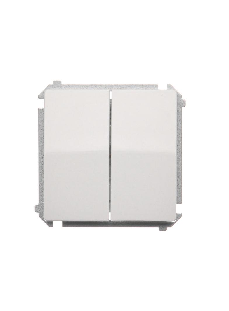 Simon Basic Łącznik schodowy podwójny z podświetleniem LED 10A 250V zaciski śrubowe biały BMW6/2L.01/11 KONTAKT