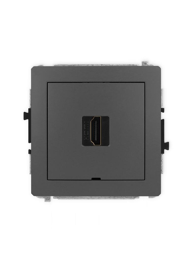 DECO Gniazdo pojedyncze HDMI 2.0, 4K, bez pola opisowego grafitowy mat 28DHDMIBO-3 KARLIK