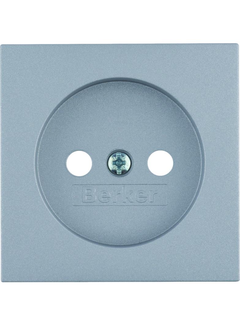 BERKER B.Kwadrat/B.7 Płytka czołowa do gniazda bez uziemienia aluminium mat 3961038994 HAGER