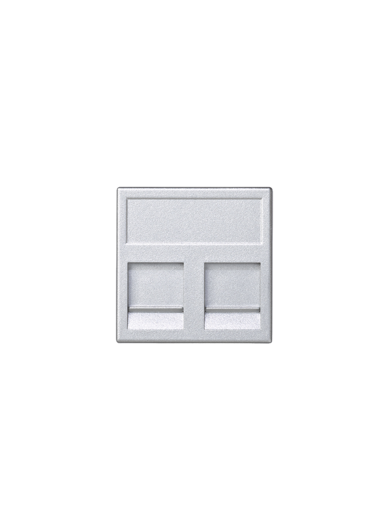 Simon Connect Płytka K45 2x RJ z osłoną uniwersalna aluminium KB76/8 KONTAKT