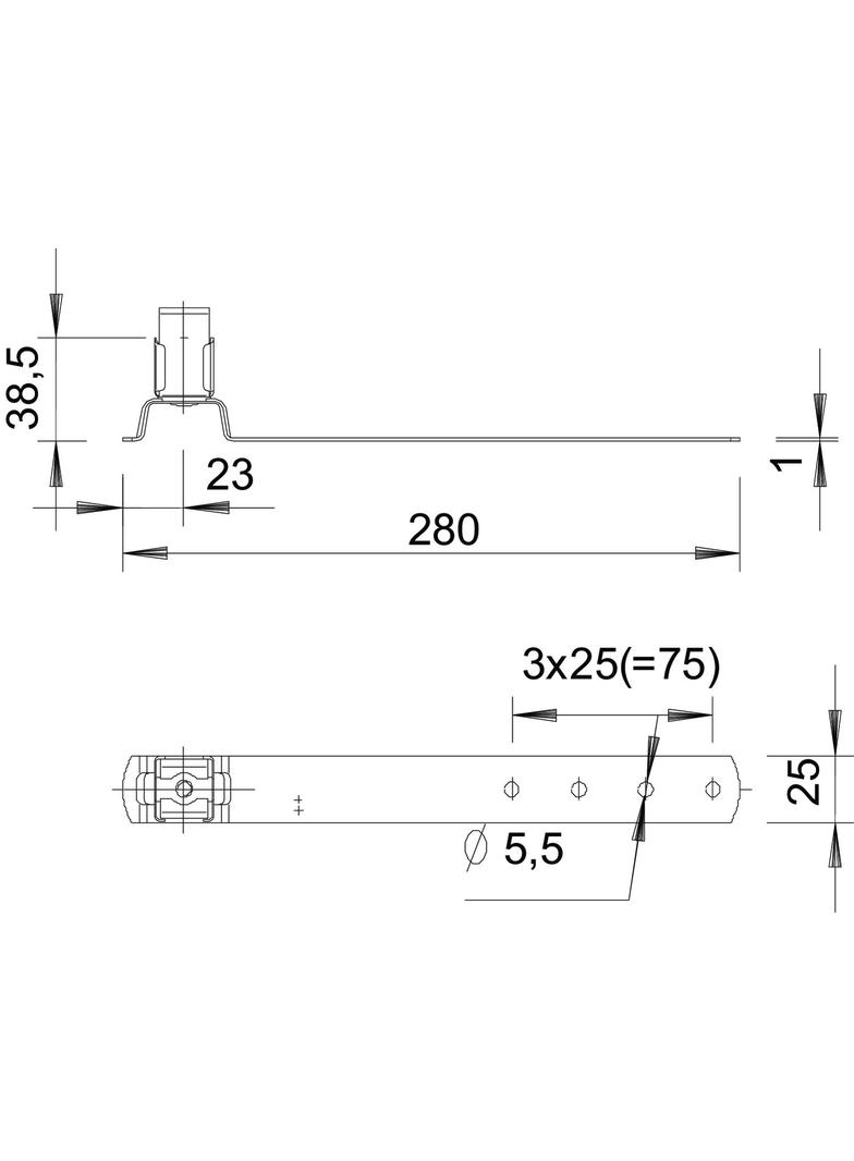 157/F-CU-280, DACHOWE UCHWYTY PRZEW.280MM 17