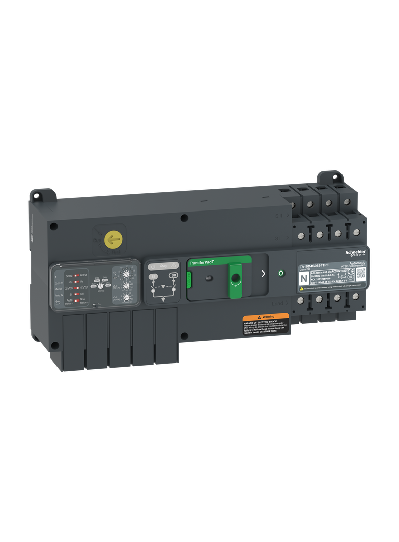 TransferPacT, przełączanie zasilania, 100A, 400V, 4P, bez komunikacji, rozmiar 100A