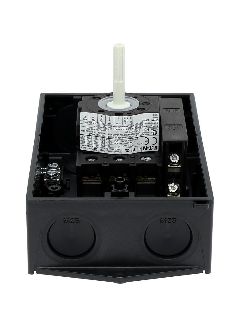 Łącznik krzywkowy 0-1 3P 25A 1Z 1R w obudowie IP65 P1-25/I2-SI/HI11 207310 EATON