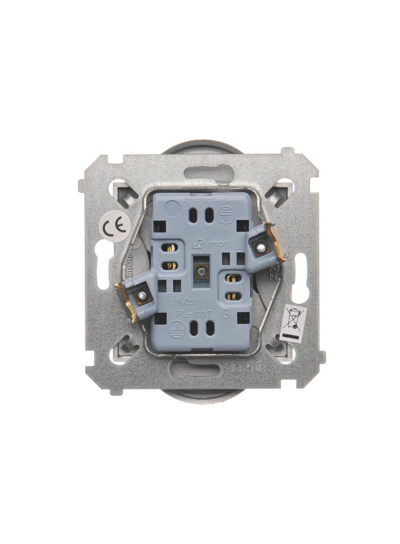 Simon 54 Gniazdo wtyczkowe bez uziemienia z przesłonami podwójne 16A 250V zaciski śrubowe srebrny mat *Do ramek S54 PREMIUM DG2MZ.01/43 KONTAKT