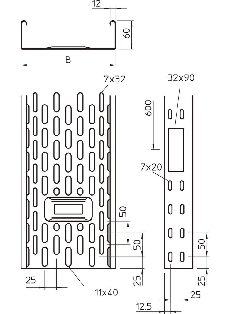 KORYTKO KABL.IKS 1,0MM 60X300 FS