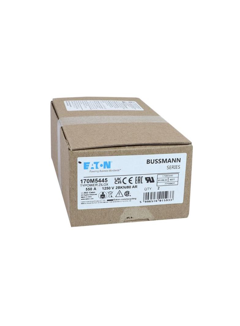 FUSE 550A 1250V 2BKN/80 AR Wkładka szybka 550A AC 1250V rozmiar 2 61x77x81 mm aR IEC UL 170M5445 EAT