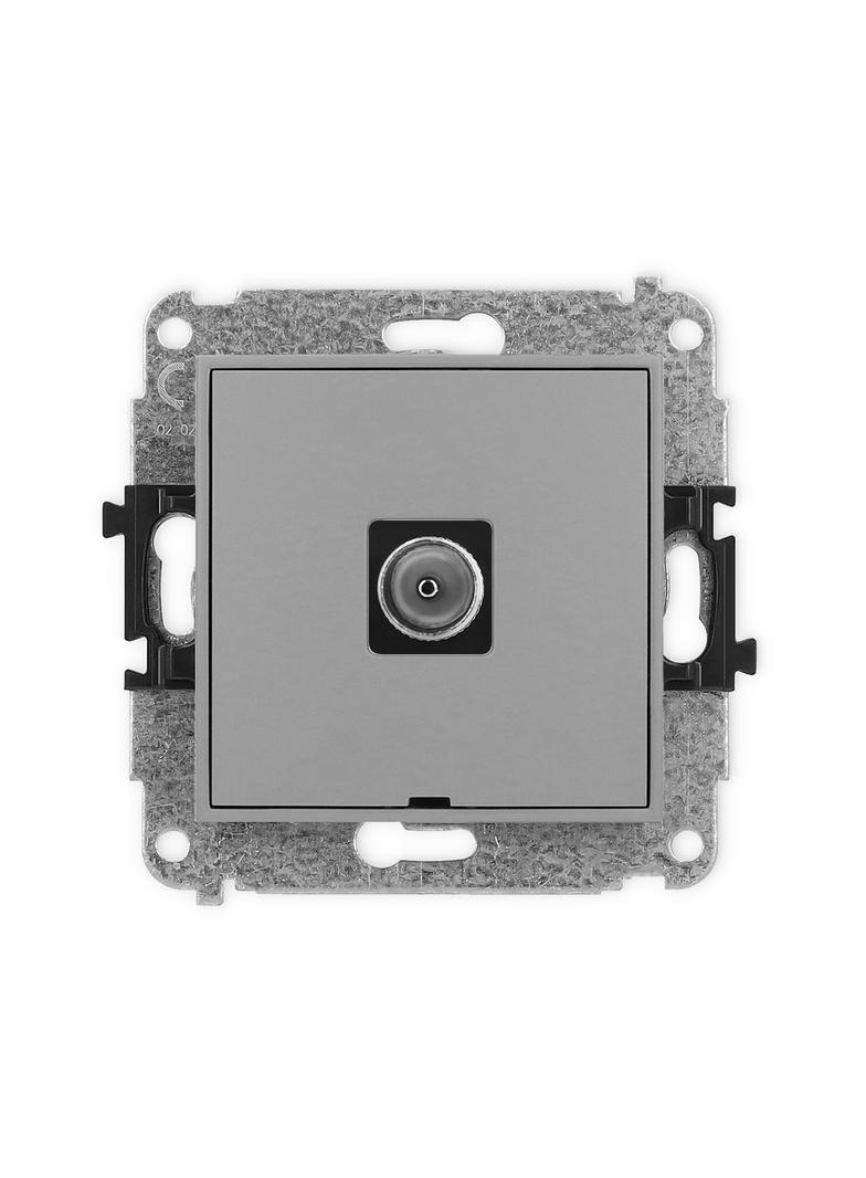ICON Mechanizm gniazda antenowego pojedynczego TV, bez pola opisowego szary mat