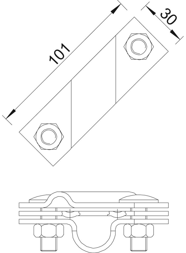 2760 20 V4A, OBEJMY PRZYŁĄCZ.DO DRUT.+BEDN.20
