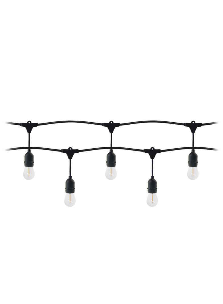 Girlanda oświetleniowa - 1 sznur 10 m (10 opraw) + 10 żarówek LED 1W E27, 3000K + 1 żarówka gratis