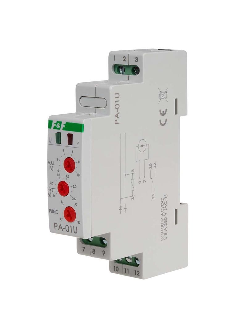 Przekaźnik analogowy z wejściem napięciowy wejście 0-10V 8A montaż na szynie DIN MAX-PA-01U F&F