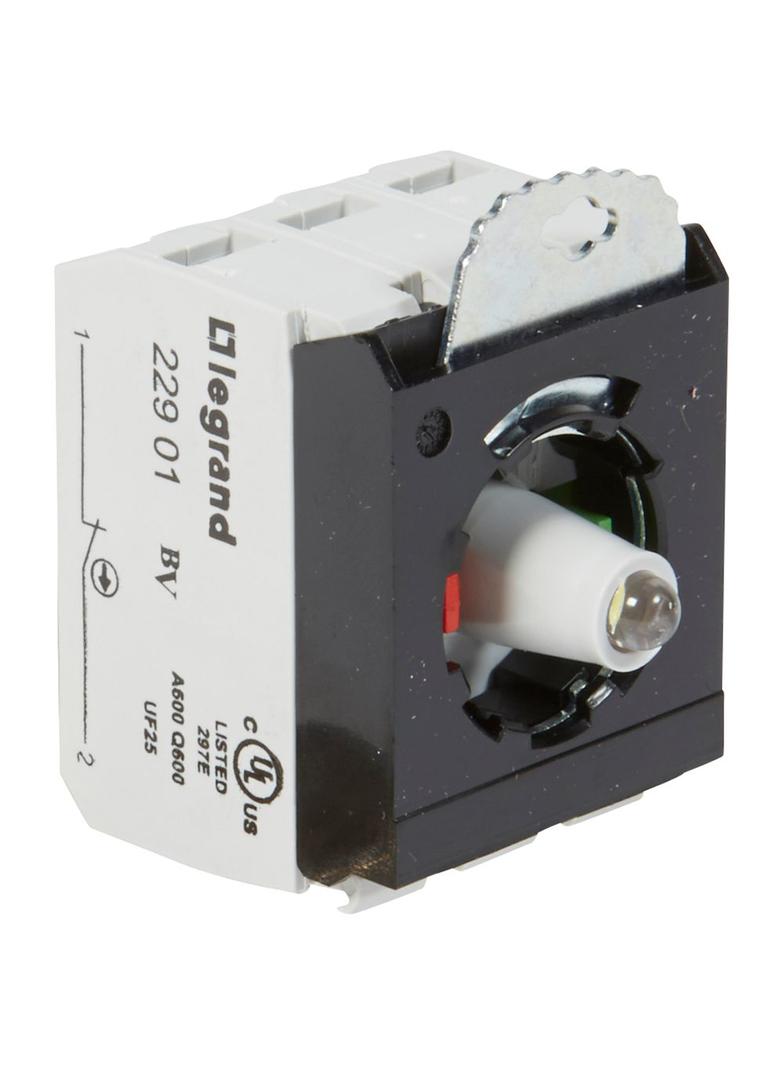 OSMOZ KORPUS KOMPLETNY, GŁÓWKA PODŚWIETLANA BIAŁA 24 V, 1Z+1R + UCHWYT POTRÓJNY ZACISKI ŚRUBOWE, Leg