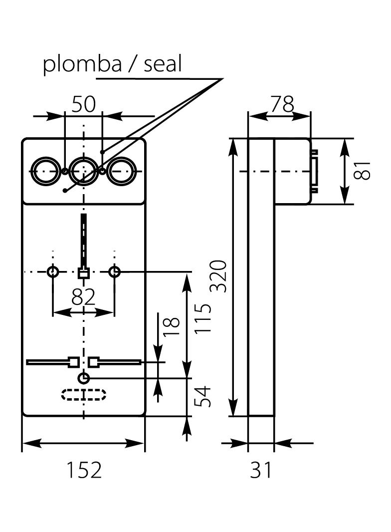Tablica licznikowa TL-1F-3X25A 10.10 OPATÓWEK