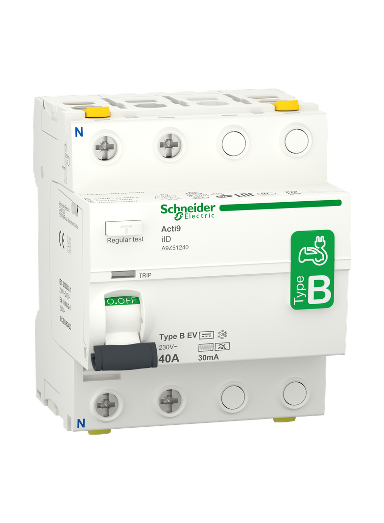 Wyłącznik różnicowoprądowy Acti9 iID-40-2-30-B-EV 40A 4-biegunowy 30mA typ B-EV