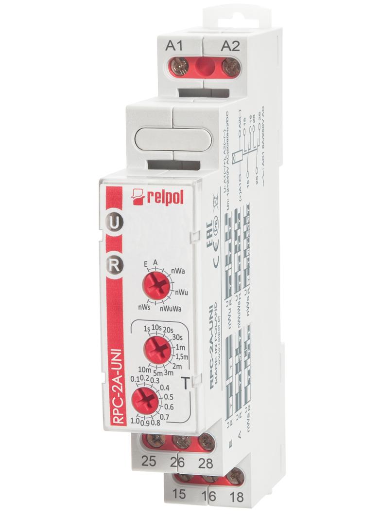 Przekaźnik czasowy 1P 12‑240VAC/DC RPC‑2A‑UNI 863217 RELPOL