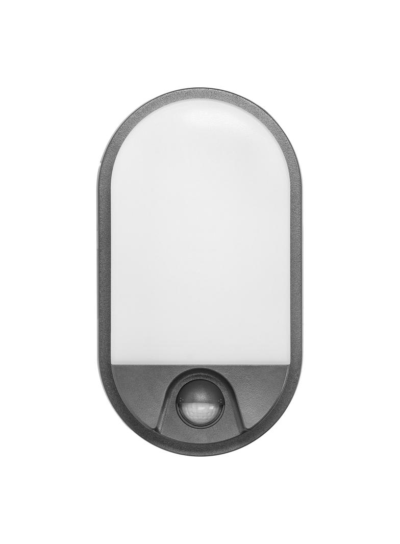 NEFRYT LED 10W, oprawa ogrodowa z czujnikiem ruchu, 800lm, IP54, 4000K, szara AD-OP-6110GLPMR4 ORNO