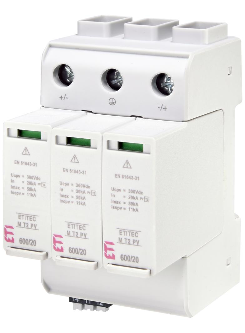 Ogranicznik przepięć T2 (C) - do systemów PV TEC M T2 PV 600/20 Y RC 002440736 ETI