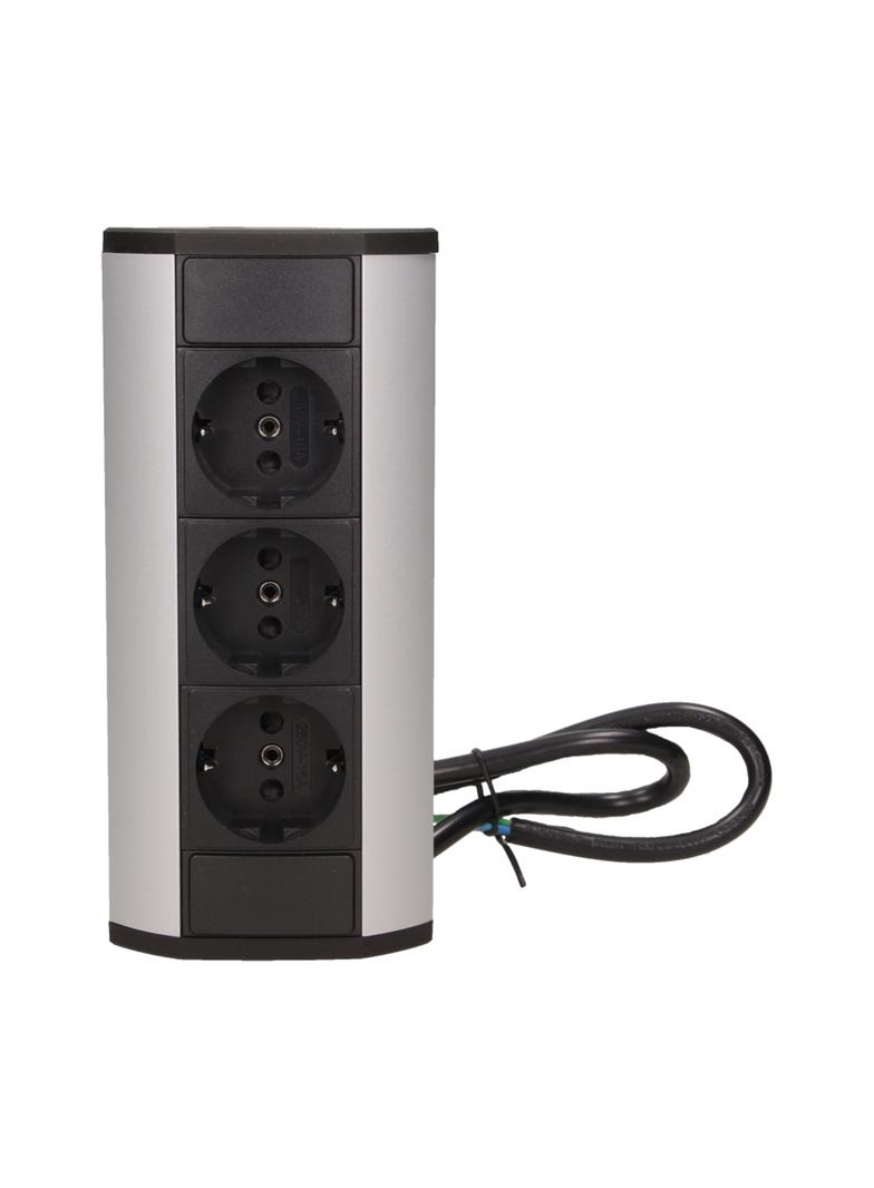 Gniazdo meblowe 3x2P+Z schuko czarno-srebrne OR-GM-9001/B-G(GS) ORNO