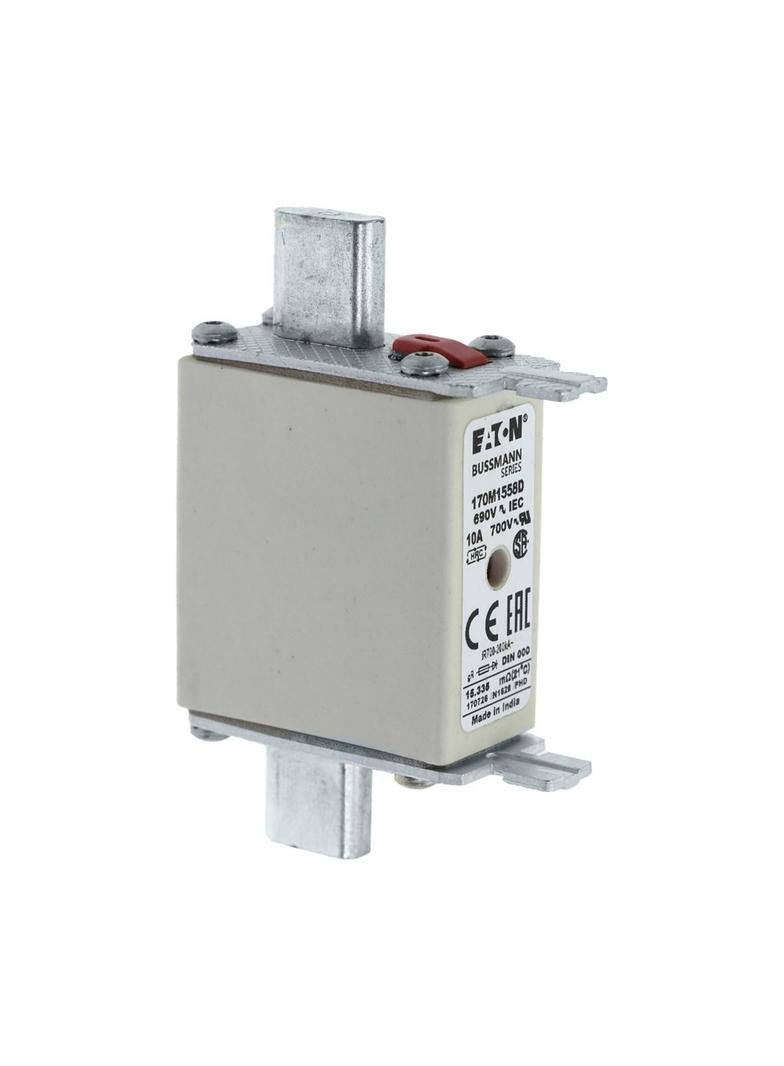 FUSE 10A 690V gR DIN 000 HSDNH Wkładka szybka 10A 690V gR DIN 000 podwójny wskaźnik 170M1558D EATON