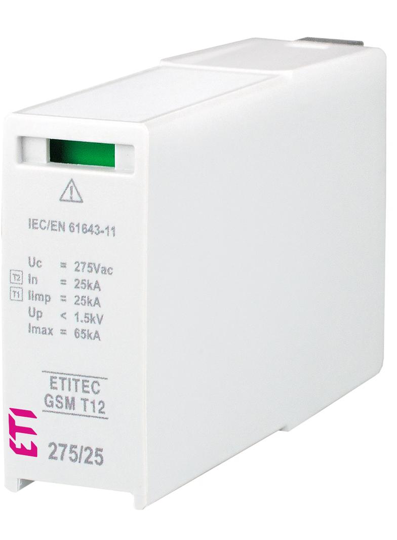 Moduł wymienny ogranicznika przepięć T1, T2 (B, C) - iskiernik MOD. GSM T12 275/25 002440614 ETI