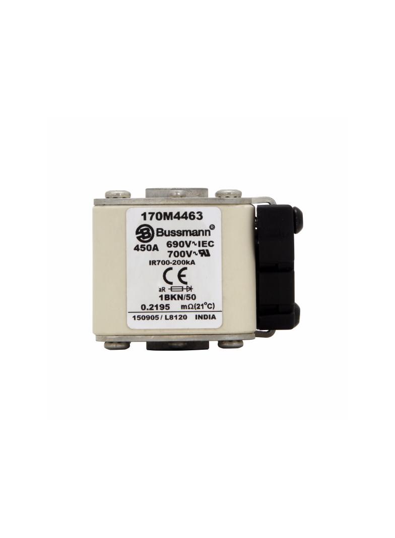 FUSE 450A 690V 1BKN/50 AR UC Wkładka szybka 450A AC 690V rozmiar 1 53x69x51 mm aR IEC UL, 170M4463 E