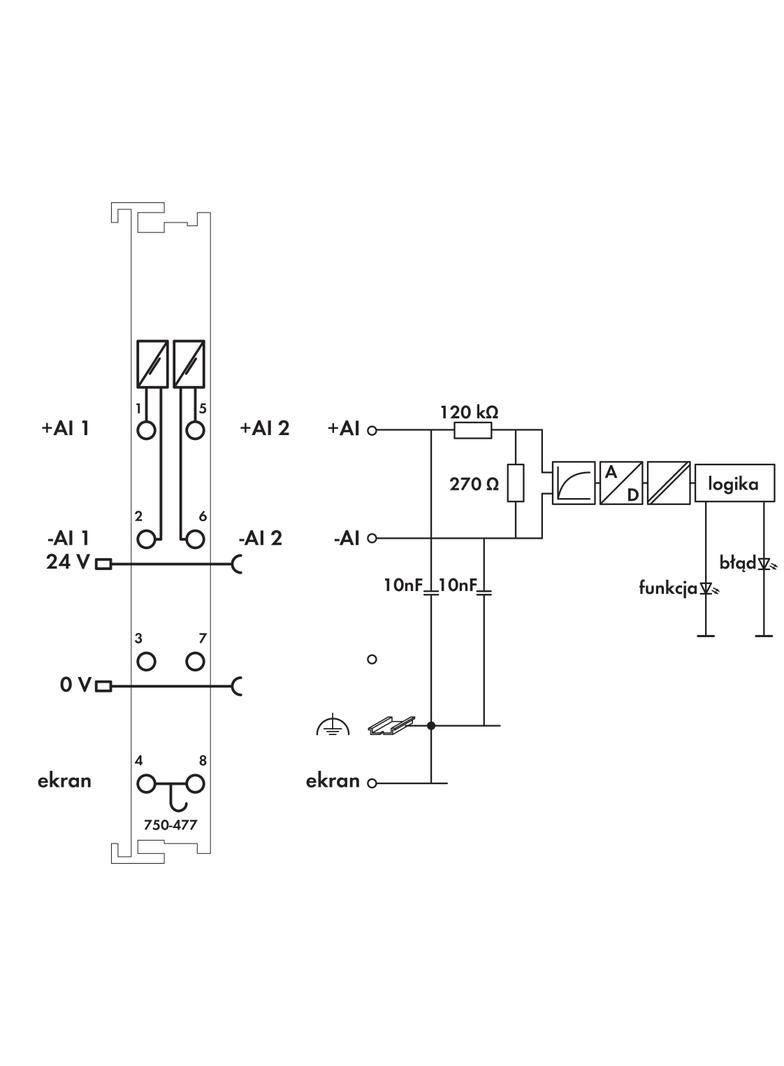 moduł 2AI 0-10V AC/DC wejścia różnicowe