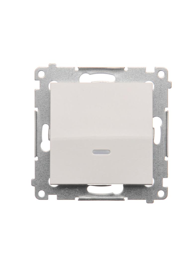 Simon 54 Przycisk pojedynczy zwierny z podświetleniem LED bez piktogramu 10A 250V szybkozłączka biały DP1L.01/11 KONTAKT