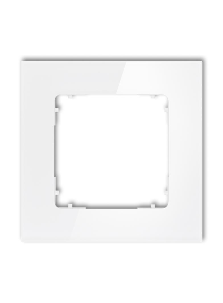 ICON Ramka uniwersalna pojedyncza kwadratowa - efekt szkła (ramka: biała; spód: biały) biały