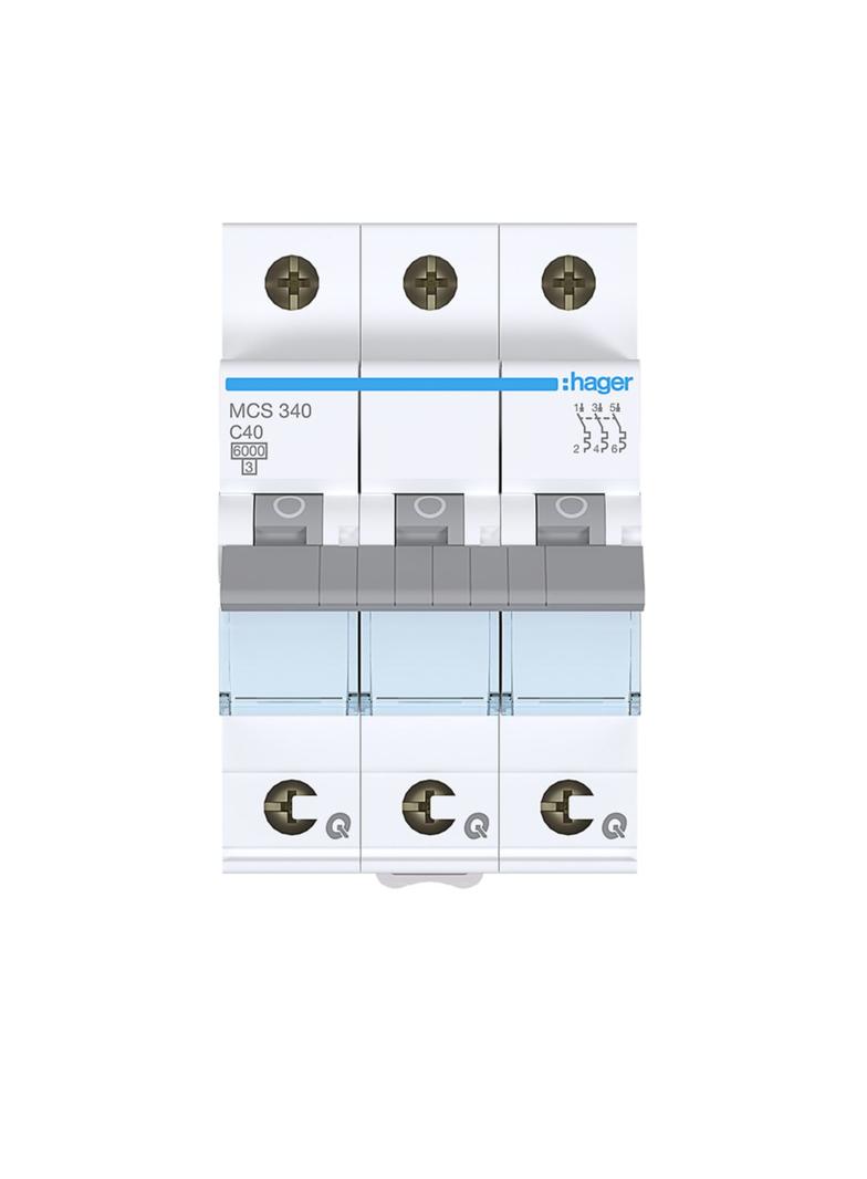 MCB Wyłącznik nadprądowy Icn=6000A 3P C 40A QuickConnect MCS340 HAGER