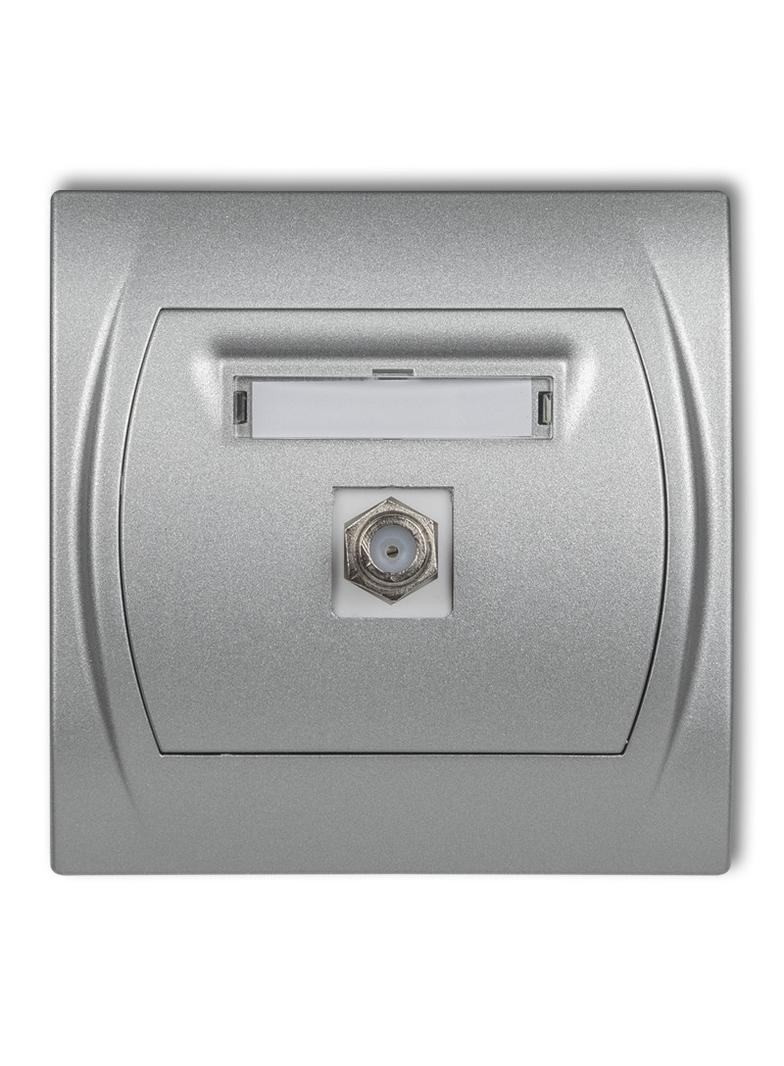 LOGO Gniazdo antenowe pojedyncze typu F (SAT) srebrny metalik