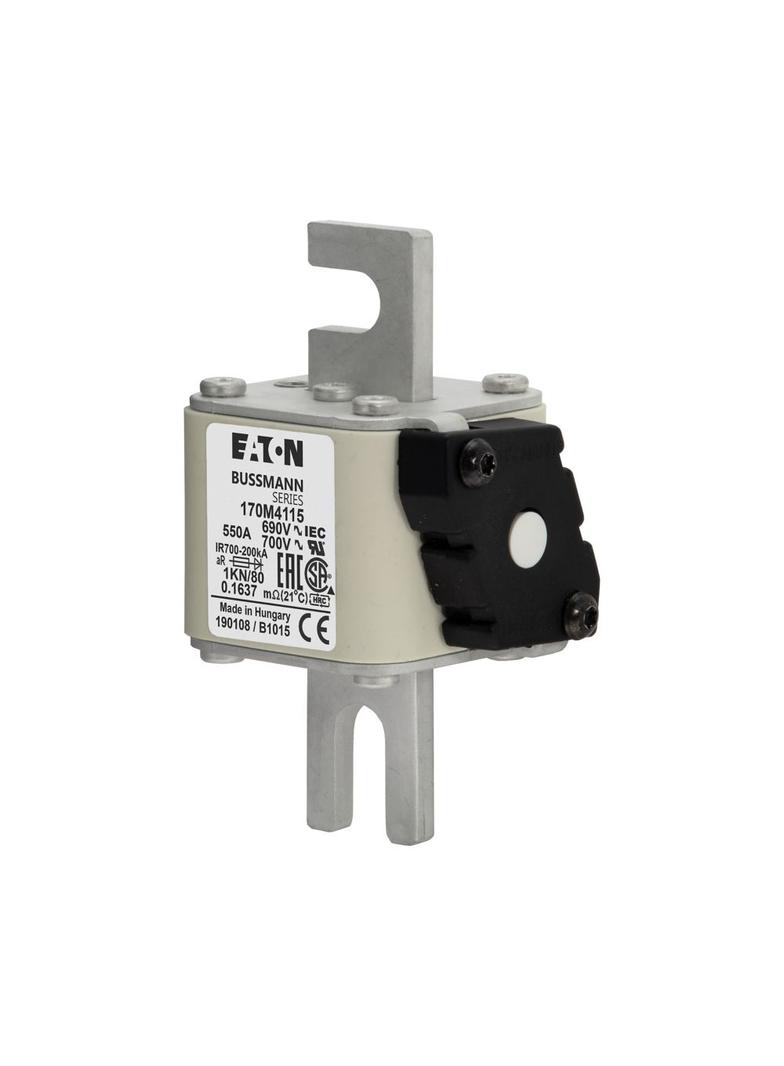 550A 690V 1KN/80 aR INDICATOR FUSE Wkładka szybka 550A AC 690V DIN 1 53x69x108 mm aR DIN 170M4115 EA