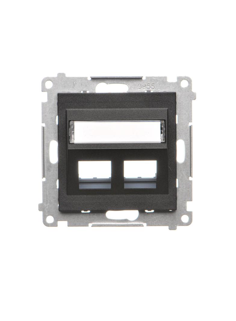 Simon 55 Gniazdo wtyczkowe z zintegrowaną ładowarką 2xUSBA Czarny mat TGZ1USB2AA.01/149 TKP2S.01/149 KONTAKT
