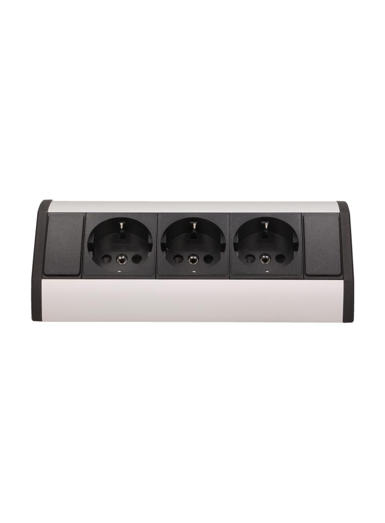 Gniazdo meblowe 3x2P+Z, schuko, czarno-srebrne OR-GM-9001/B-G(GS) ORNO