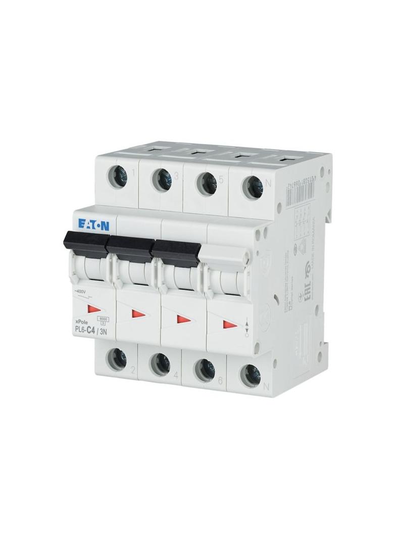 PL6-C4/3N Wyłącznik nadprądowy 6kA C4A 3P+N 106906 EATON