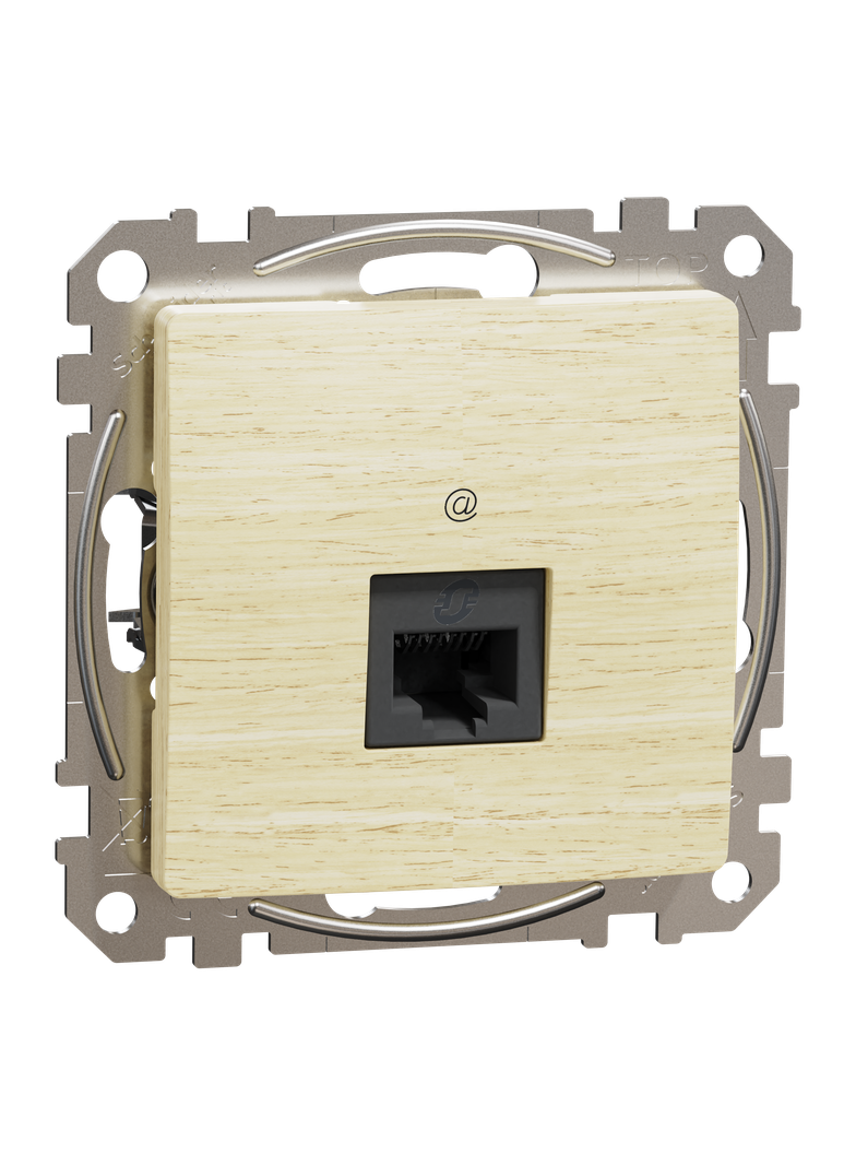 Sedna Design & Elements, gniazdo komputerowe RJ45 kat.6 UTP, brzoza
