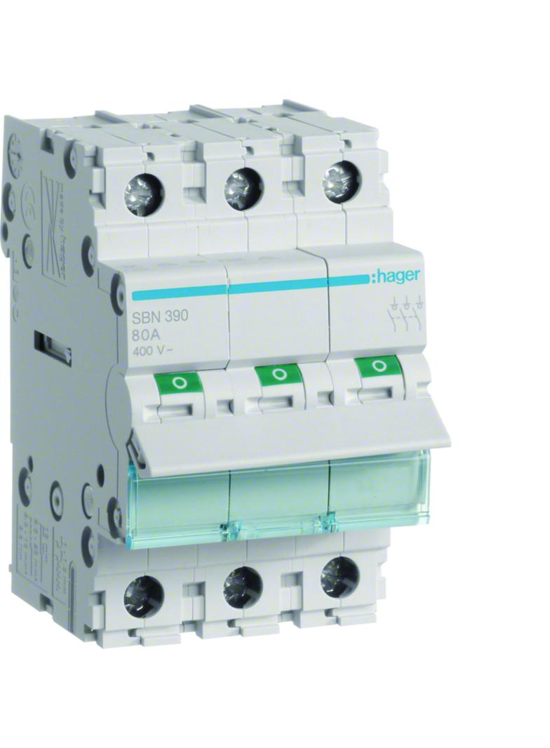 Modułowy rozłącznik izolacyjny 3P 100A 400VAC SBN390 HAGER