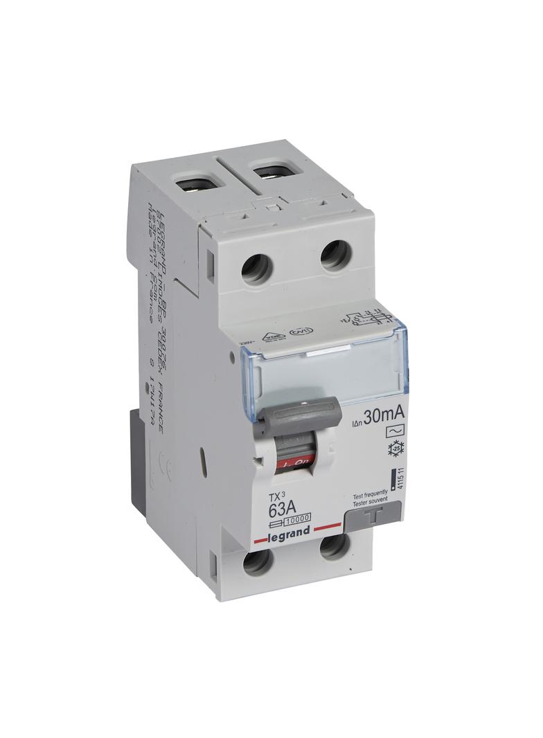 WYŁĄCZNIK RÓŻNICOWOPRĄDOWY P 302 2P 63A 30MA TYP AC SERII TX3, Legrand