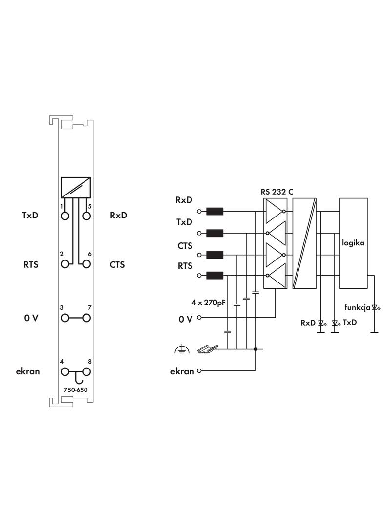 moduł interfejsu RS-232 C 9600/N/8/1