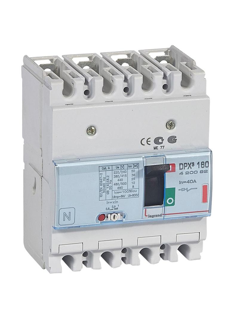 Wyłącznik DPX3 160 4P 40A 36kA 420092 LEGRAND