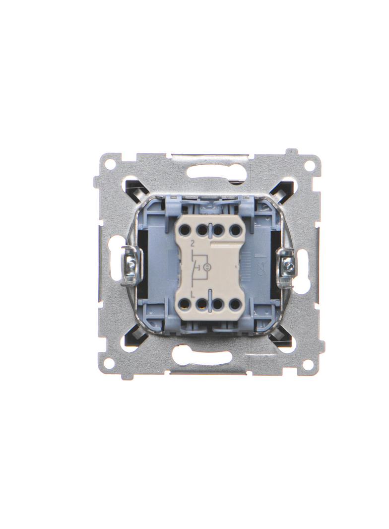 Simon 54 Przycisk pojedynczy zwierny z podświetleniem LED bez piktogramu 10A 250V szybkozłączka czarny DP1L.01/49 KONTAKT