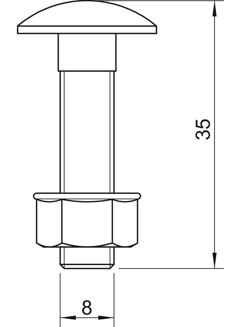 FRSB 8x35 VA, Śruba z łbem grzybkowym