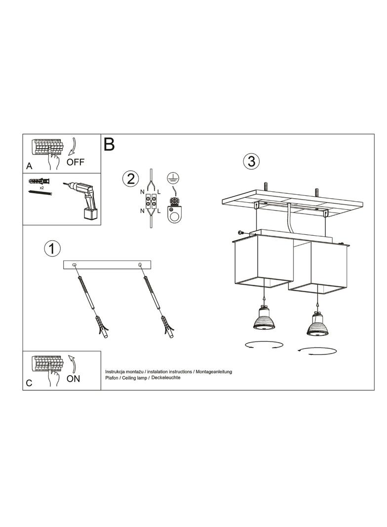 Sollux Plafon QUAD 2 szary SL.0064