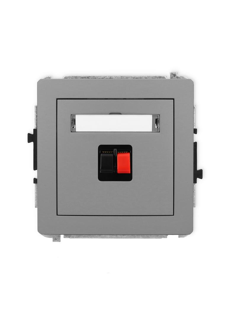 DECO Mechanizm gniazda głośnikowego pojedynczego szary mat