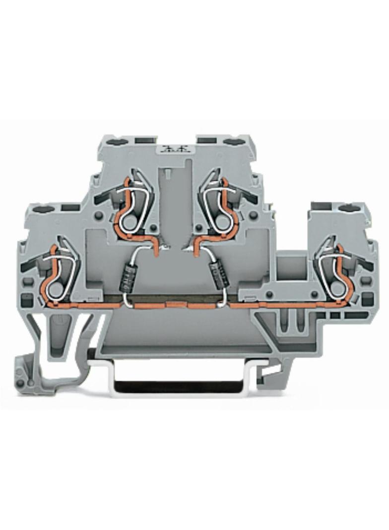 dwupiętrowa złączka diodowa 2,5 mm2 szara