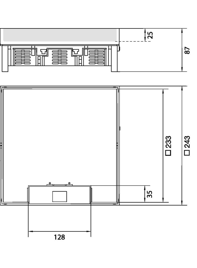 tehalit.VE-EE Pokrywa uchylna IP30 5kN MKQ12 244x244 25mm mosiądz