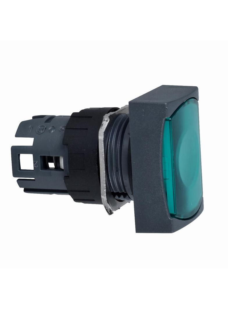 Harmony XB6 Przycisk płaski zielony z samopowrotem LED plastikowy prostokątny ZB6DW3 Schneider