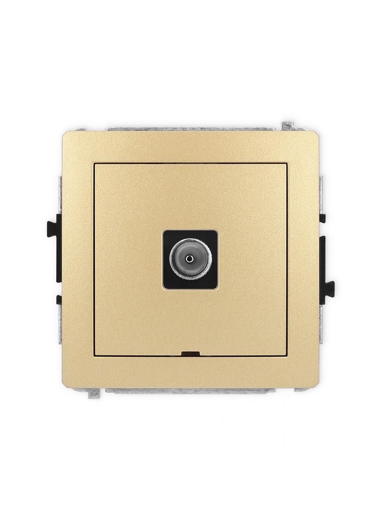 DECO Mechanizm gniazda antenowego pojedynczego TV, bez pola opisowego złoty