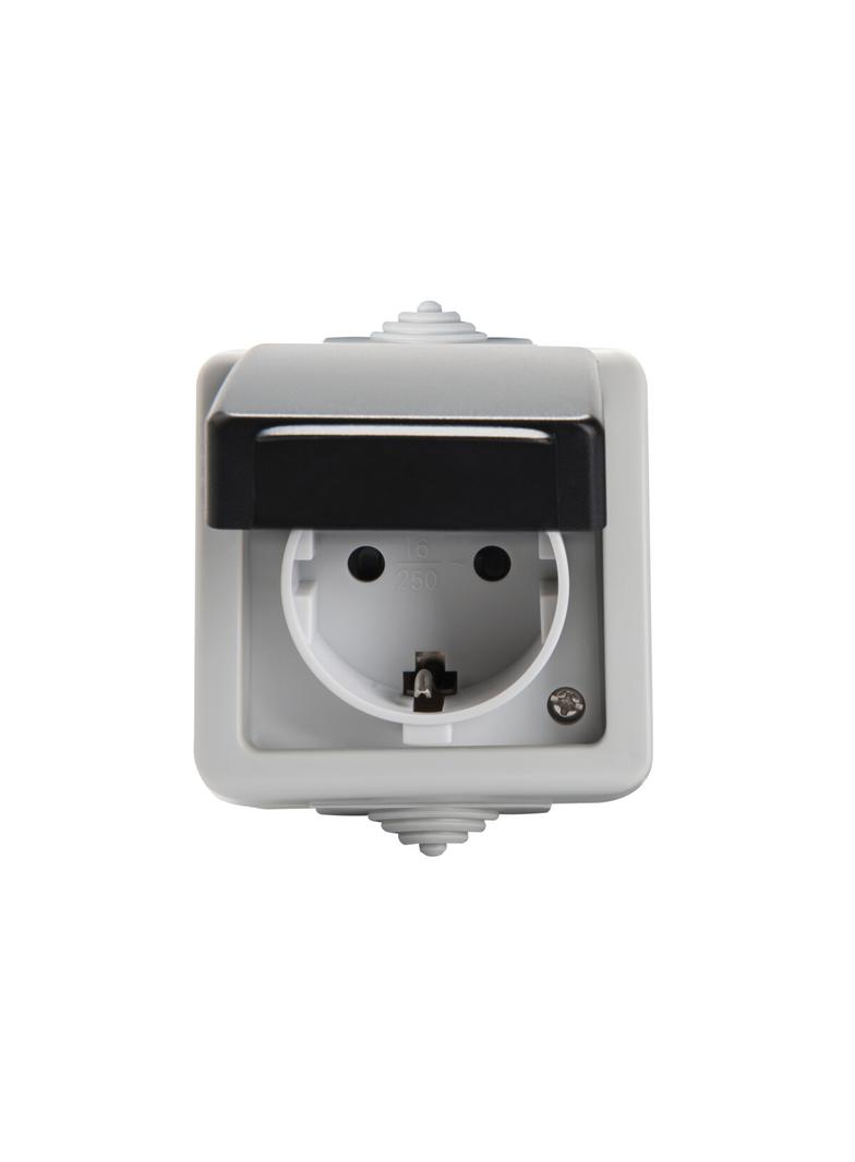 Gniazdo zasilające Schuko z ochroną styków TEKNO 05-1240-143 czarny 27130 KANLUX